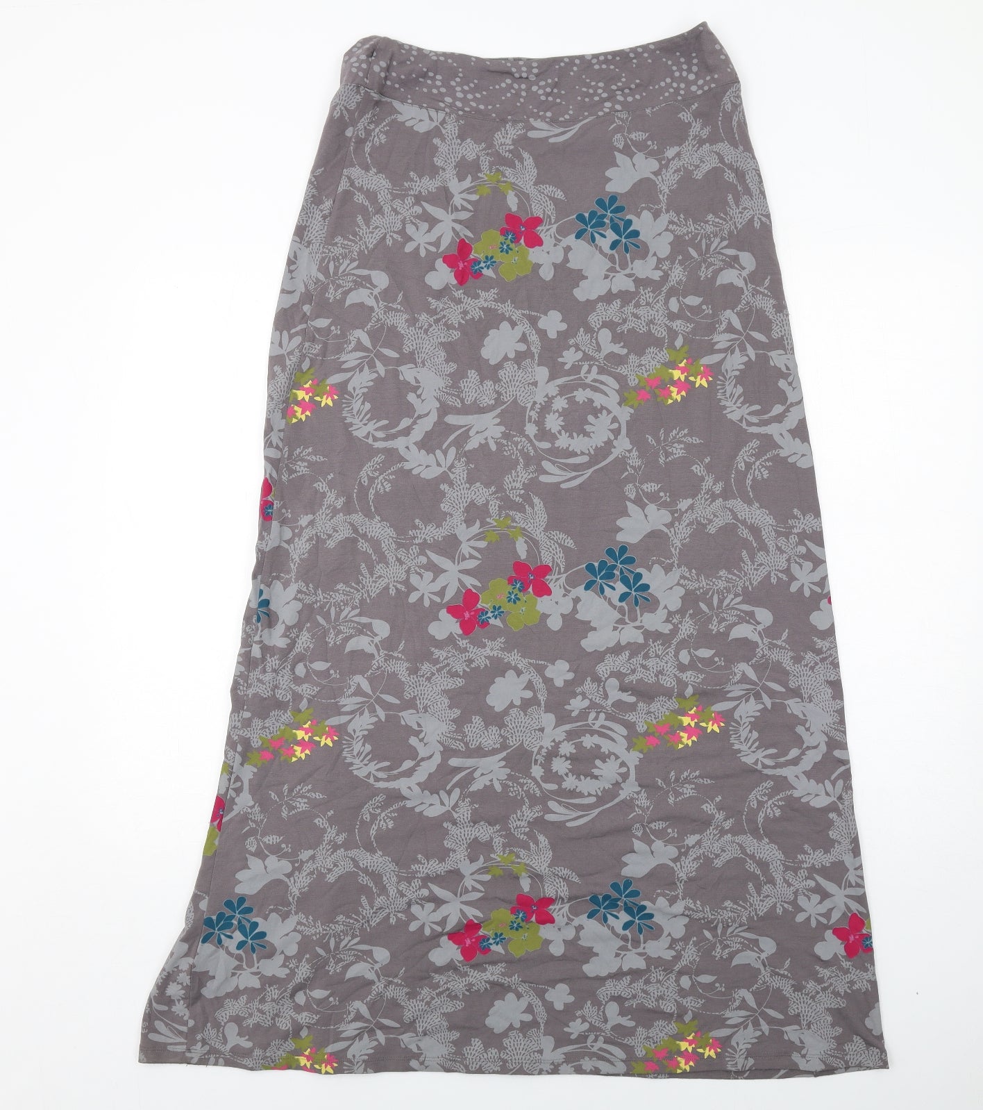 White Stuff Womens Grey Floral Viscose Maxi Skirt Size 10