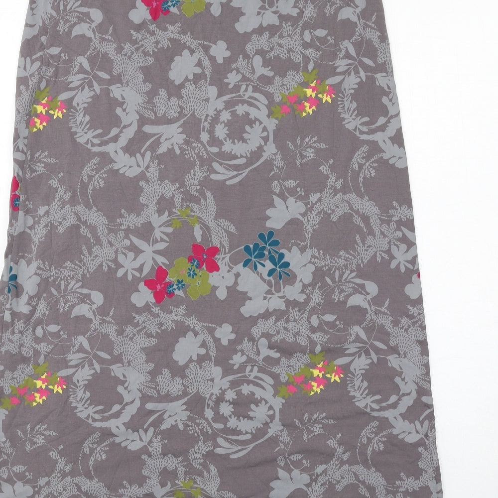 White Stuff Womens Grey Floral Viscose Maxi Skirt Size 10