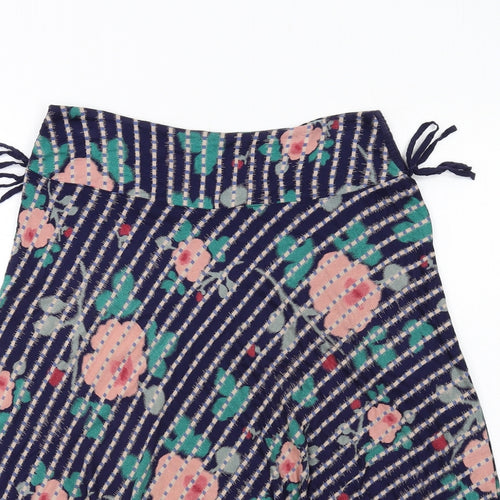 White Stuff Womens Blue Floral Viscose Swing Skirt Size 10