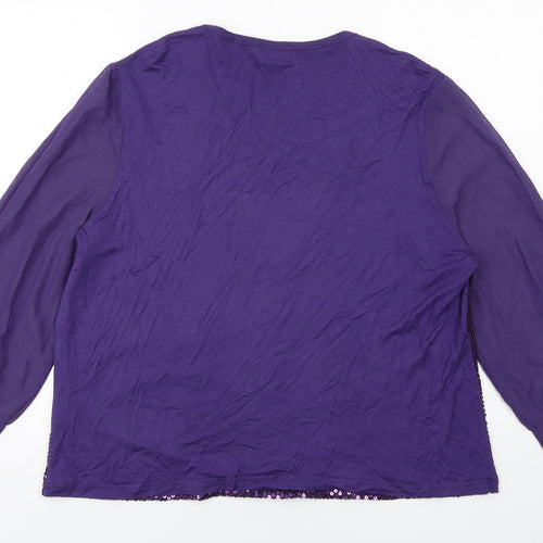 Eastex Womens Purple Viscose Basic Blouse Size 20 Boat Neck