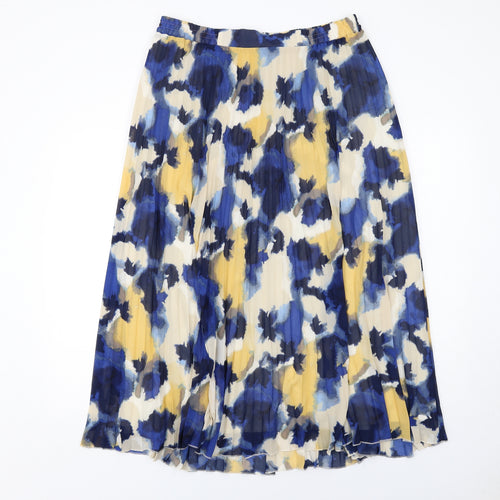 Marks and Spencer Womens Multicoloured Geometric Polyester Pleated Skirt Size 16