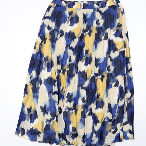 Marks and Spencer Womens Multicoloured Geometric Polyester Pleated Skirt Size 16