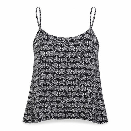 Staring at Stars Womens Black Geometric Viscose Camisole Tank Size S Scoop Neck - Elephant Print