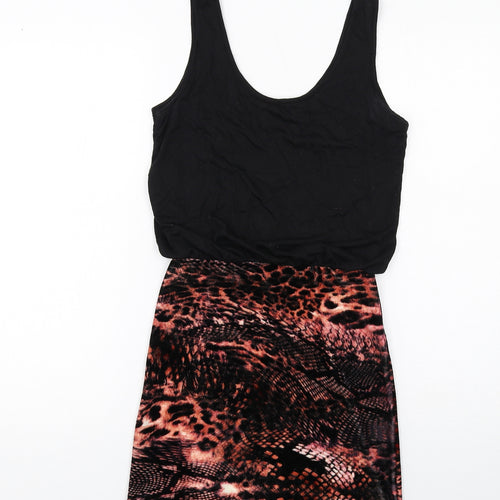 MINKPINK Womens Black Geometric Viscose Mini Size XS Scoop Neck Pullover