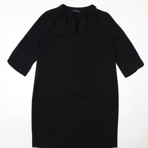 Marks and Spencer Womens Black Polyester A-Line Size 14 V-Neck Pullover