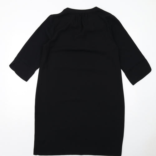 Marks and Spencer Womens Black Polyester A-Line Size 14 V-Neck Pullover