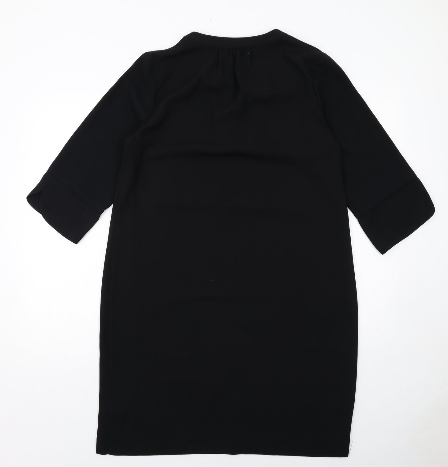 Marks and Spencer Womens Black Polyester A-Line Size 14 V-Neck Pullover