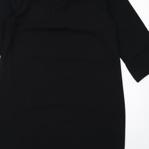 Marks and Spencer Womens Black Polyester A-Line Size 14 V-Neck Pullover