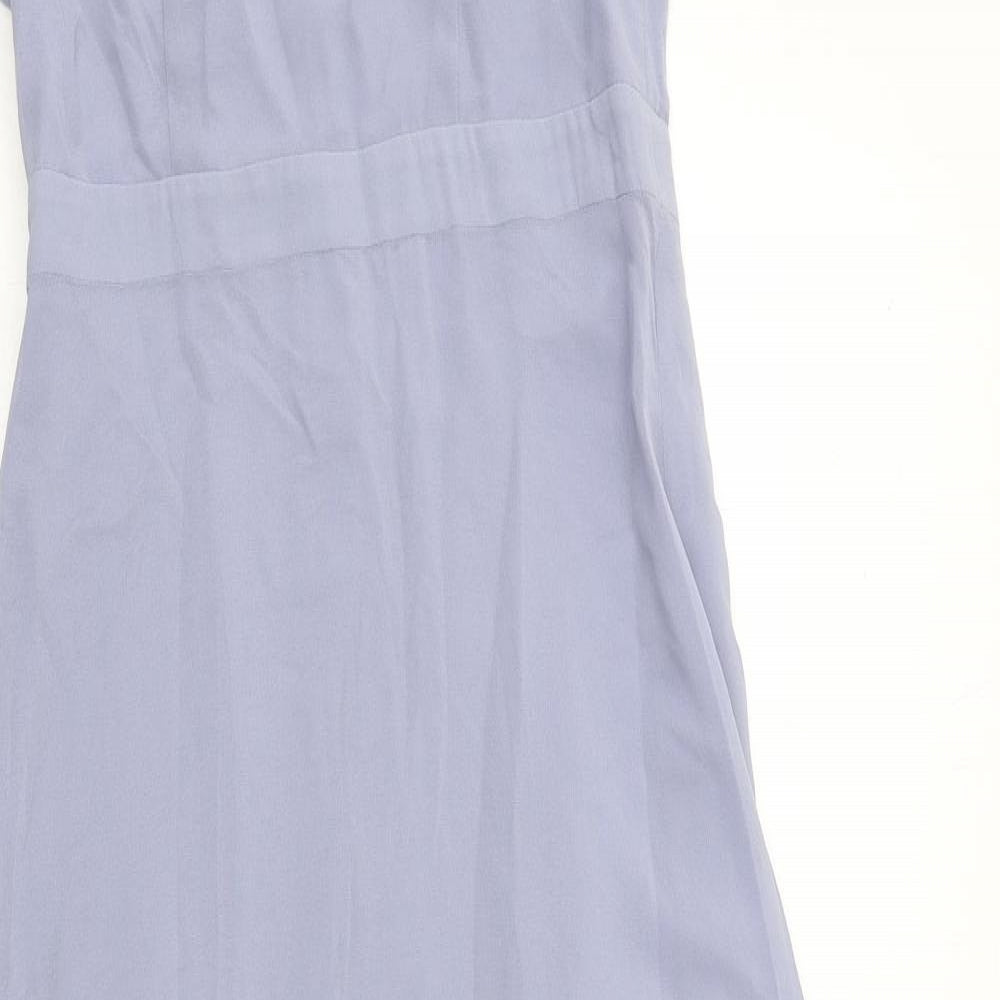Monsoon Womens Blue Polyester Maxi Size 10 Halter Zip