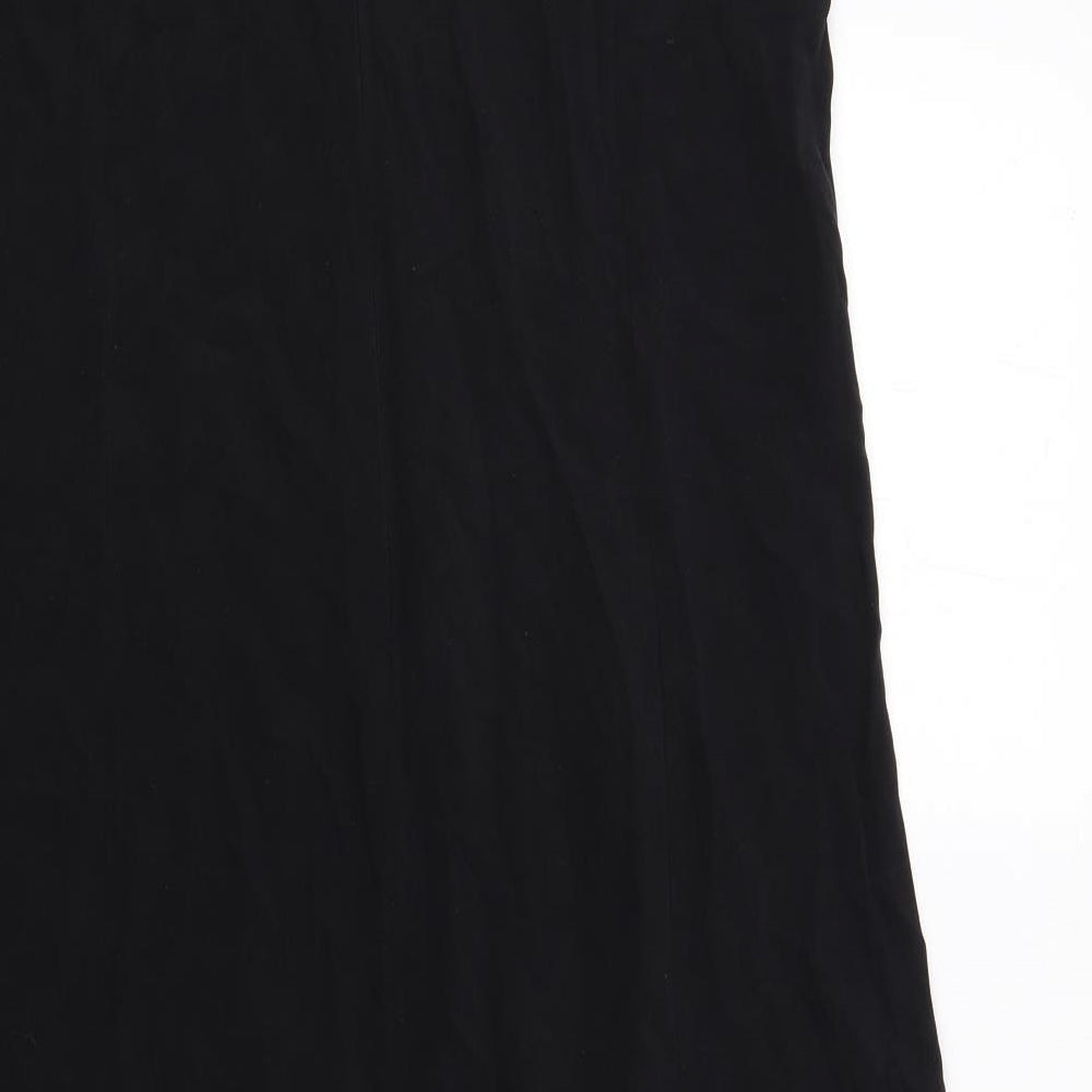 EAST Womens Black Silk Shift Size 18 Round Neck Zip