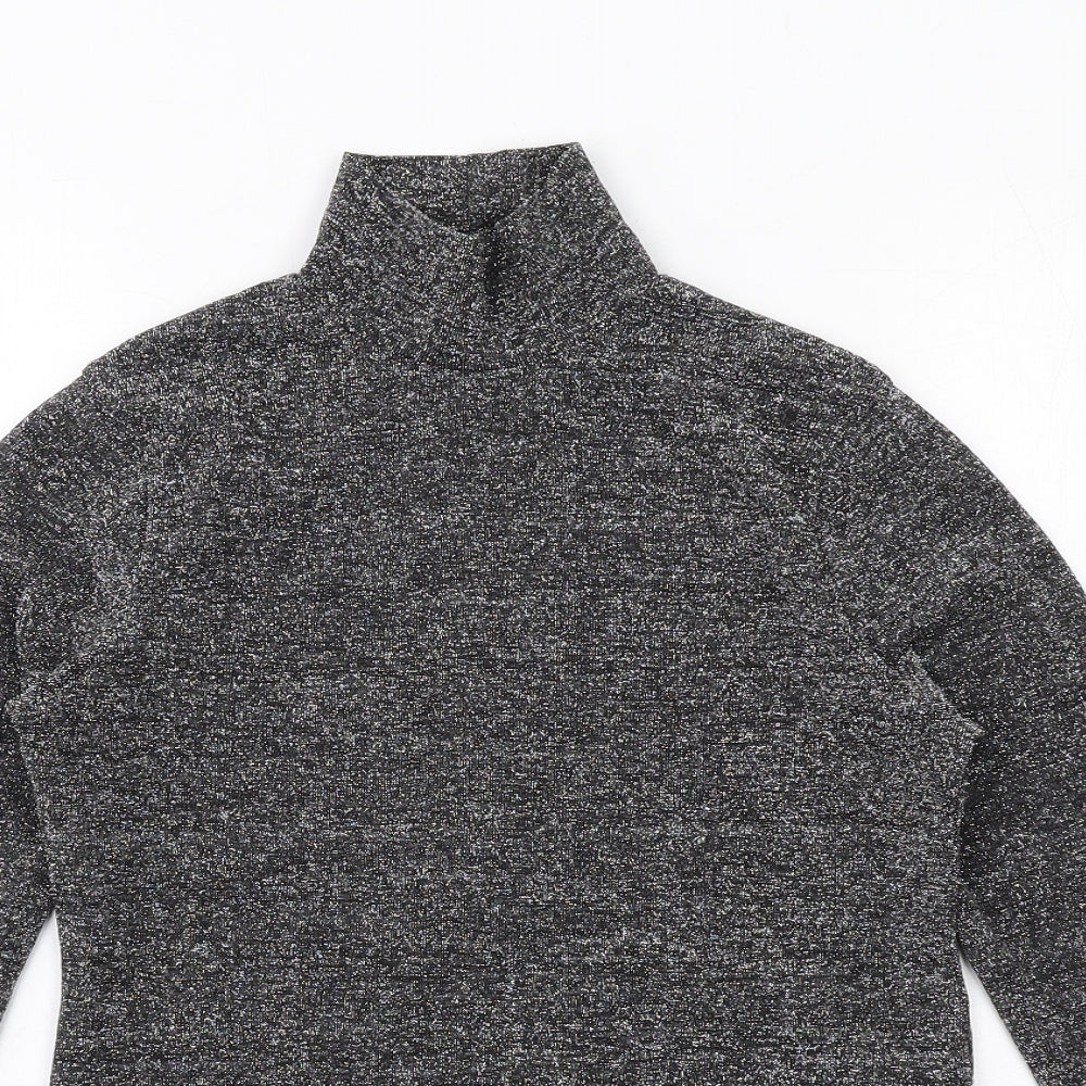 ASOS Womens Grey Polyester Basic Blouse Size 8 High Neck