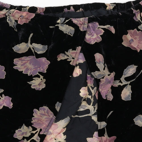 Staring at Stars Womens Black Floral Viscose Basic Blouse Size S Off the Shoulder - Open Back Detail