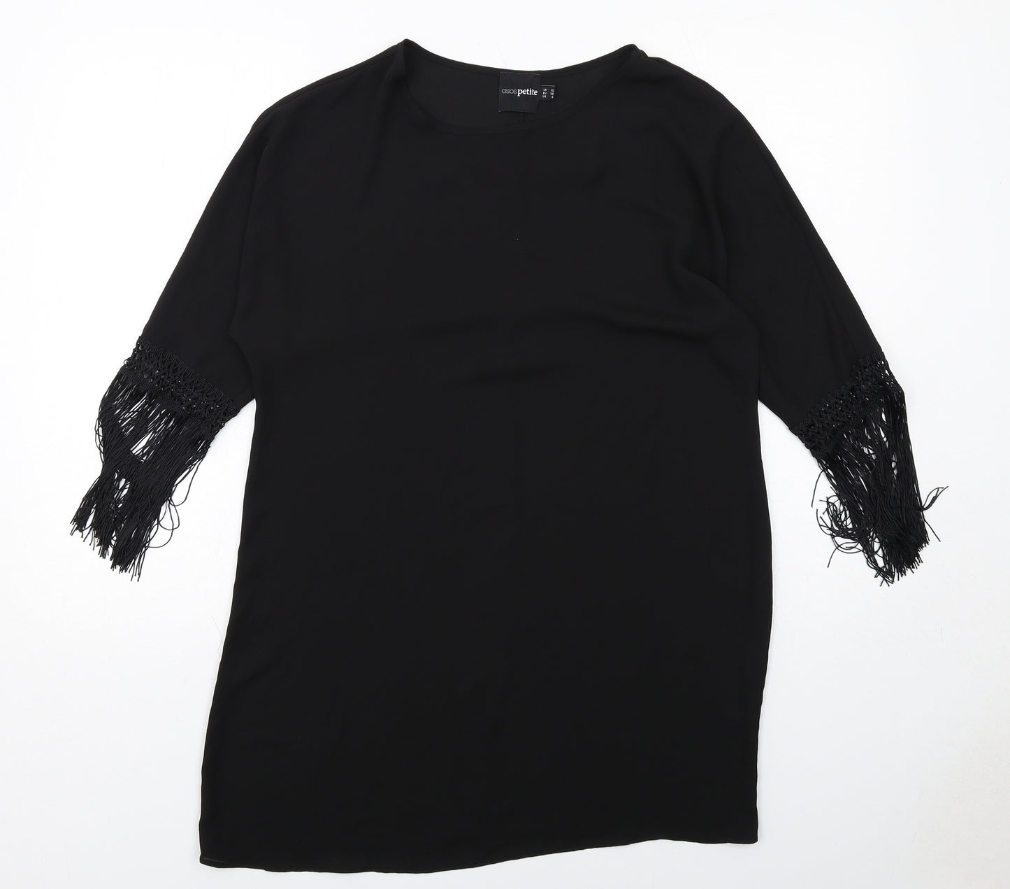 ASOS Womens Black Polyester A-Line Size 10 Round Neck Pullover