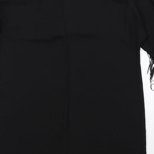 ASOS Womens Black Polyester A-Line Size 10 Round Neck Pullover
