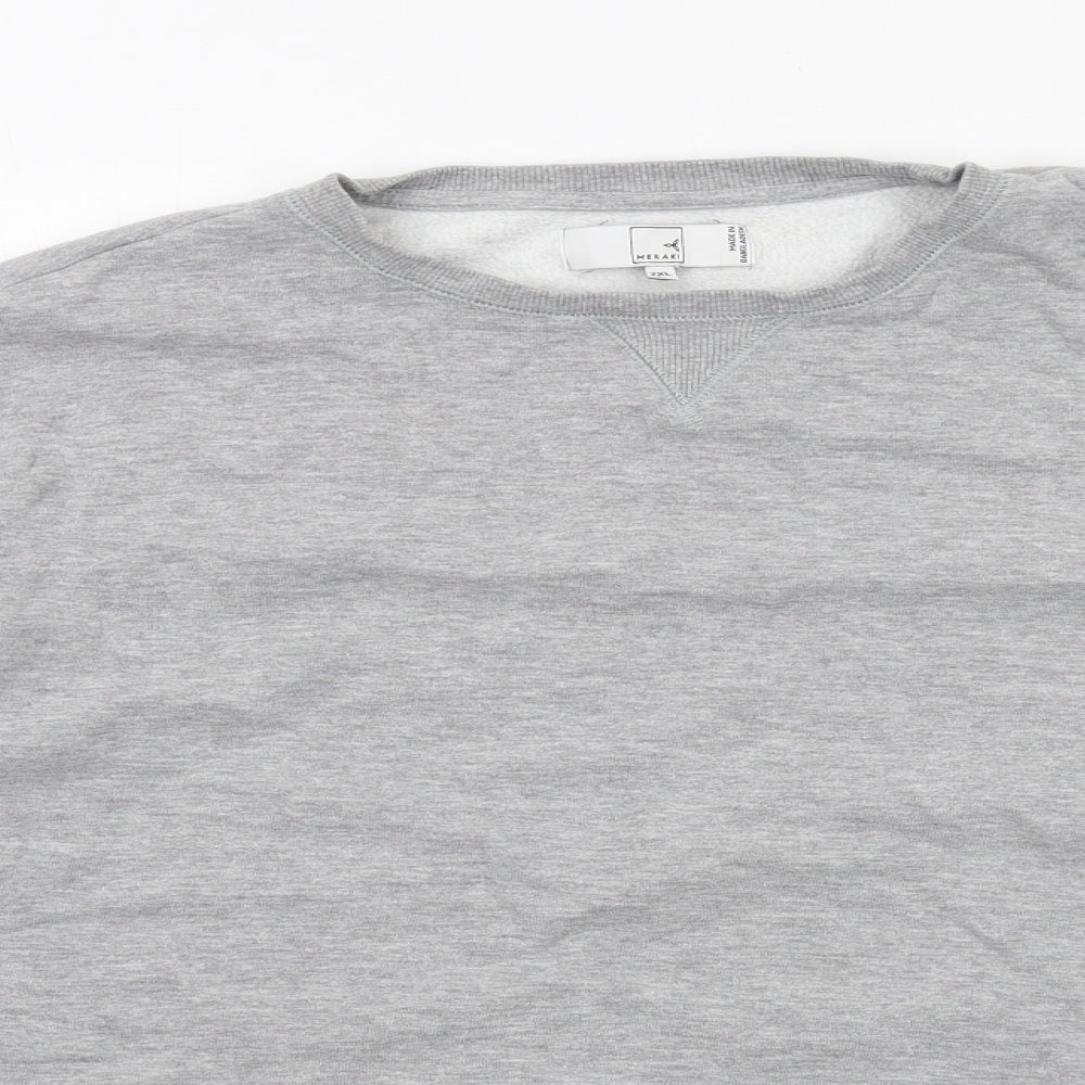 Meraki Mens Grey Cotton Pullover Sweatshirt Size 3XL