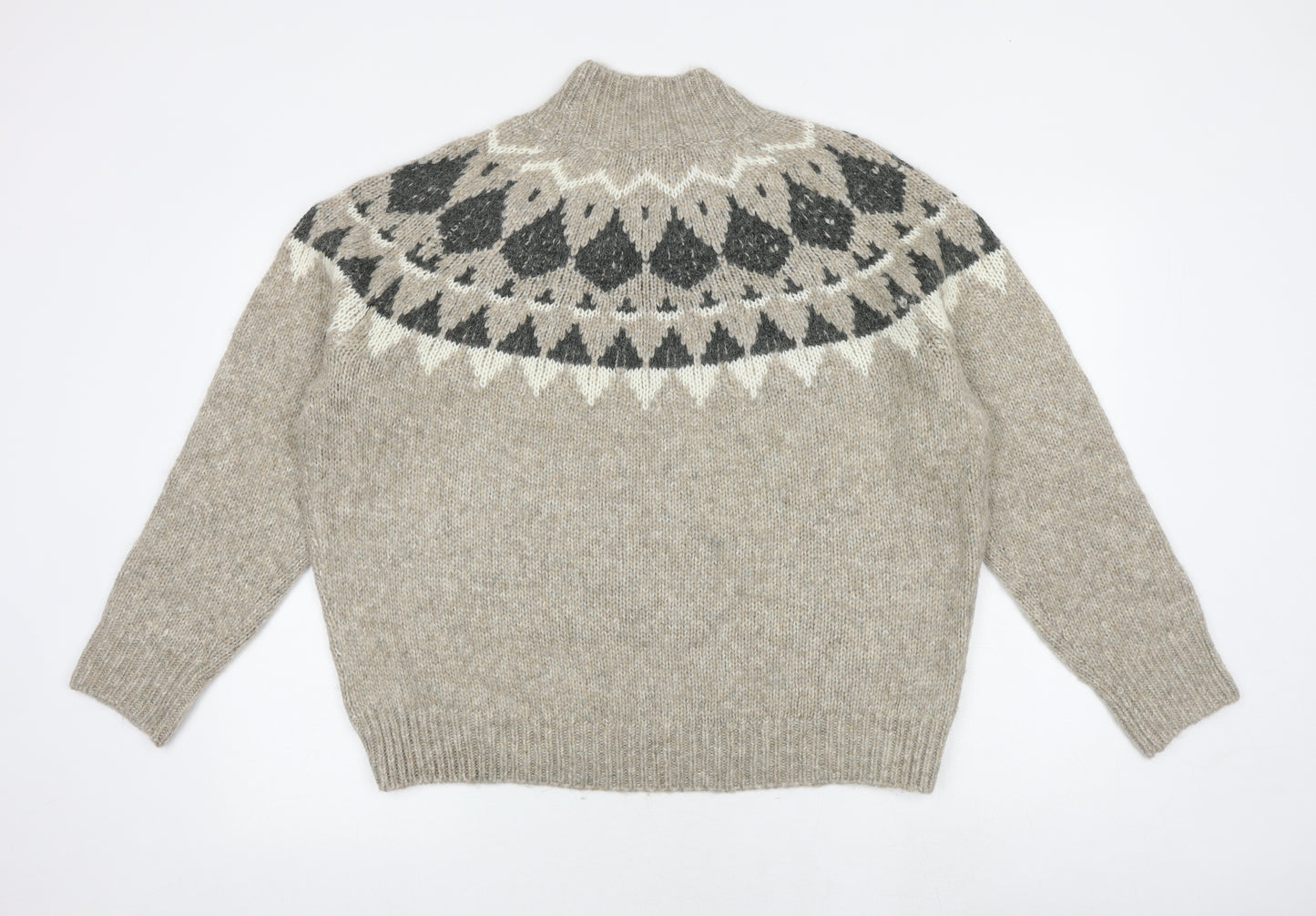 Lindex Womens Brown High Neck Acrylic Pullover Jumper Size XL