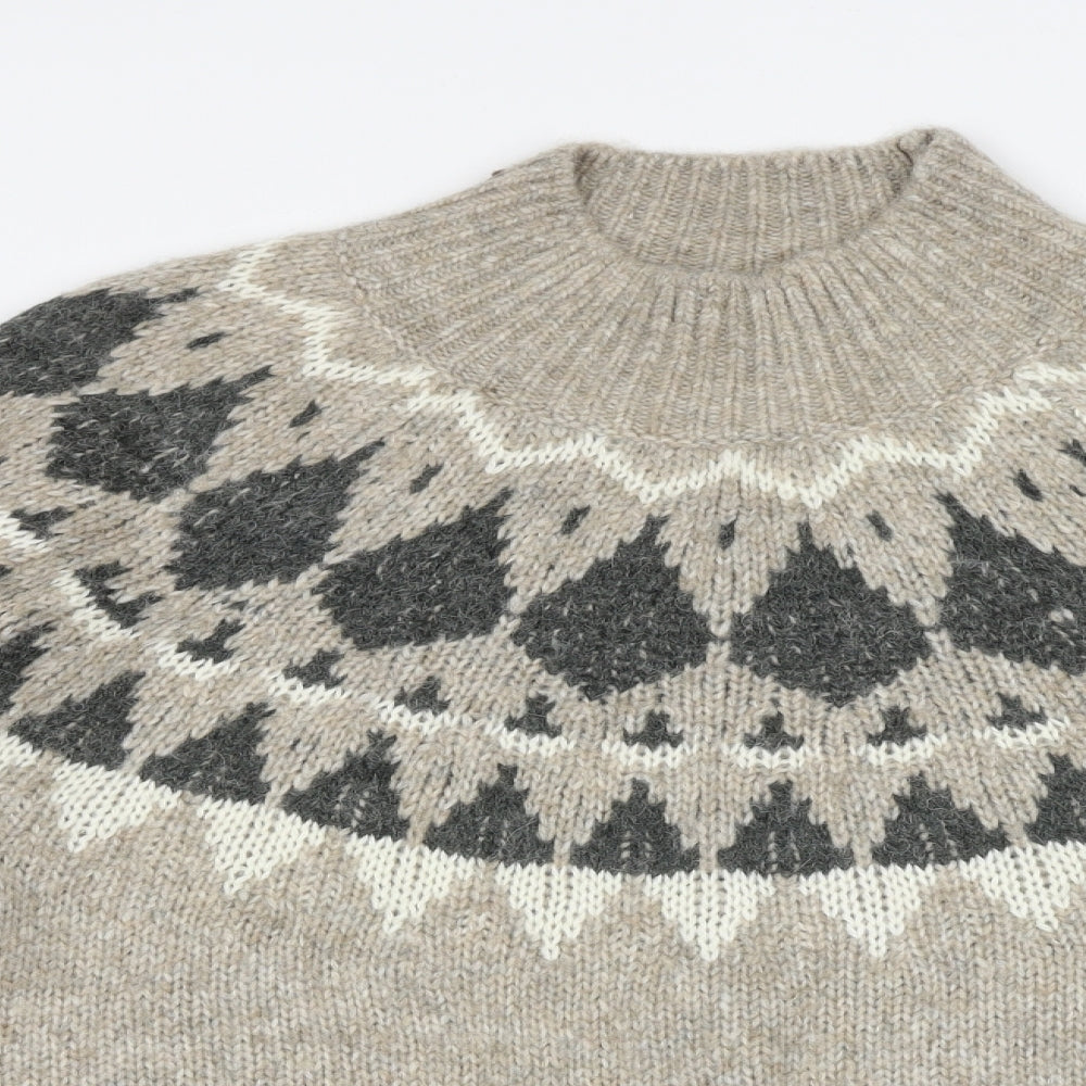 Lindex Womens Brown High Neck Acrylic Pullover Jumper Size XL