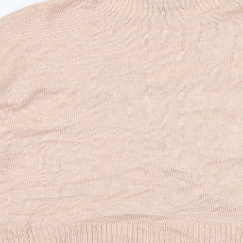 New Look Womens Pink Round Neck Acrylic Pullover Jumper Size M - Koala Christmas