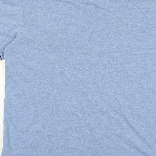 Lincoln Mens Blue Cotton T-Shirt Size M Round Neck