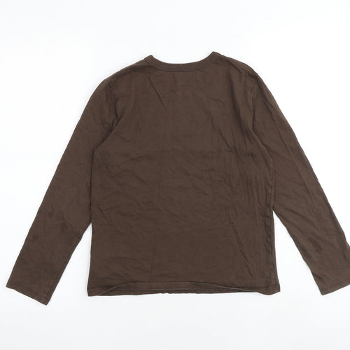 Gap Girls Brown 100% Cotton Basic T-Shirt Size M Round Neck Pullover - Bees Need Us