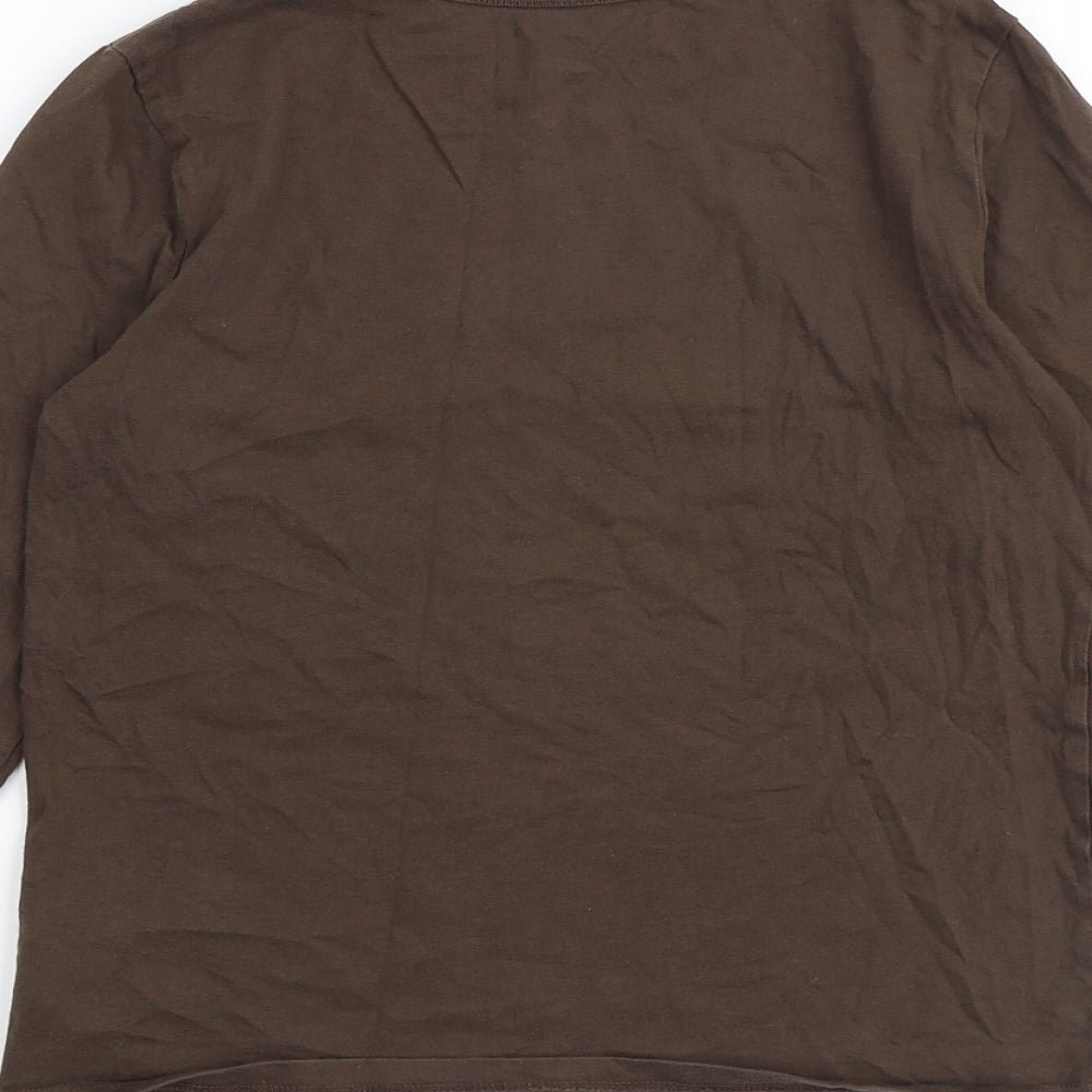 Gap Girls Brown 100% Cotton Basic T-Shirt Size M Round Neck Pullover - Bees Need Us