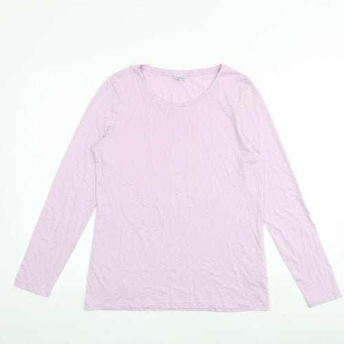 Jigsaw Womens Purple Cotton Basic T-Shirt Size M Boat Neck