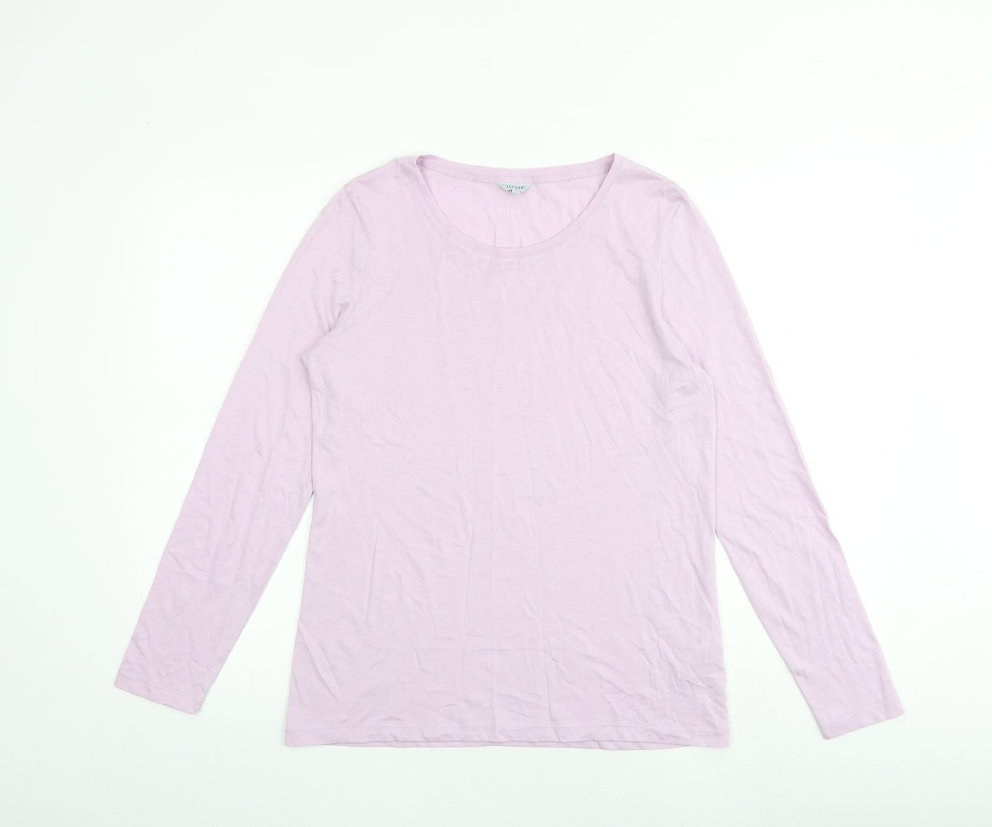 Jigsaw Womens Purple Cotton Basic T-Shirt Size M Boat Neck