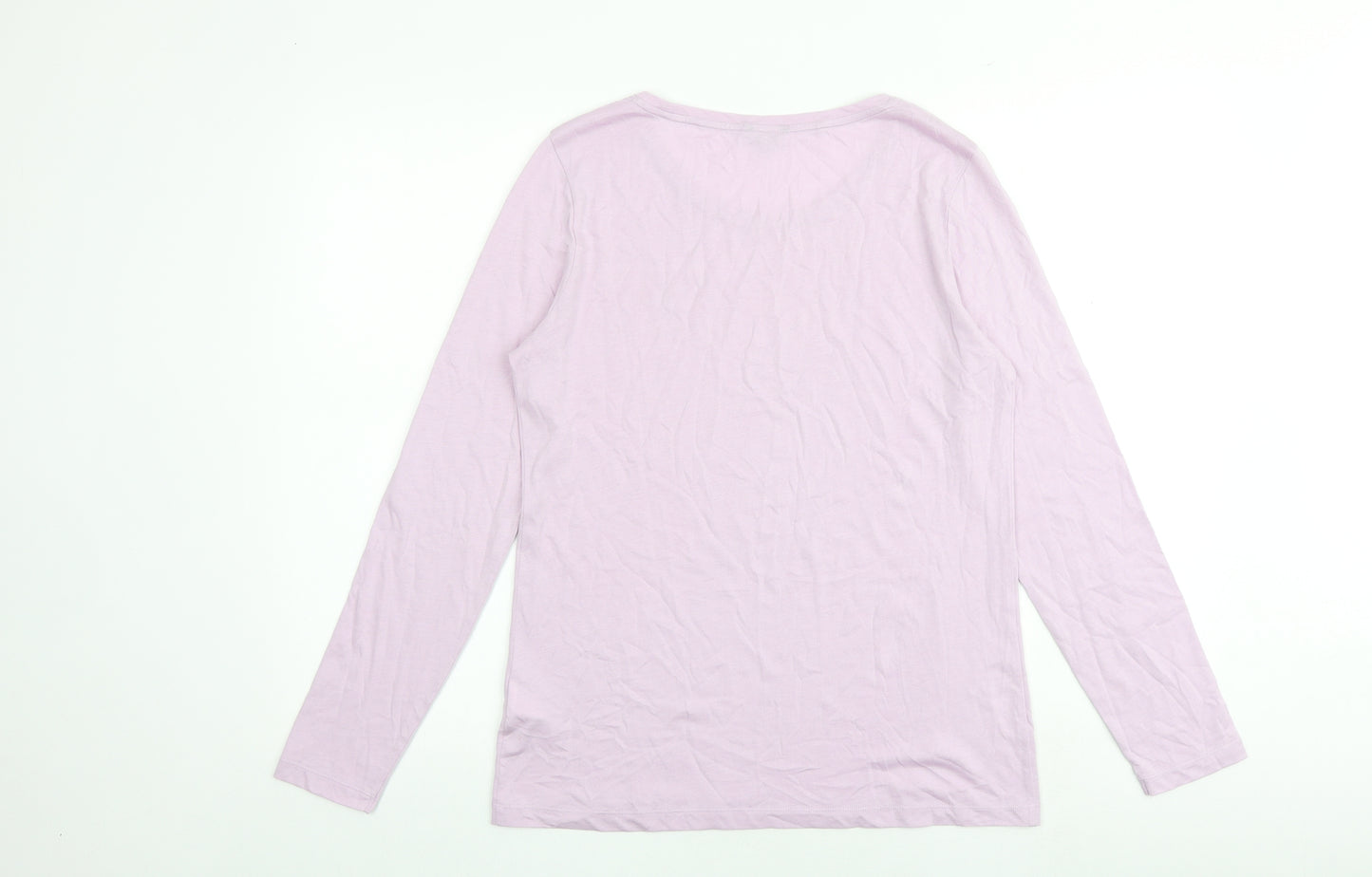 Jigsaw Womens Purple Cotton Basic T-Shirt Size M Boat Neck