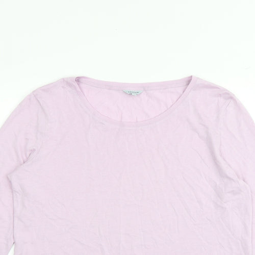 Jigsaw Womens Purple Cotton Basic T-Shirt Size M Boat Neck