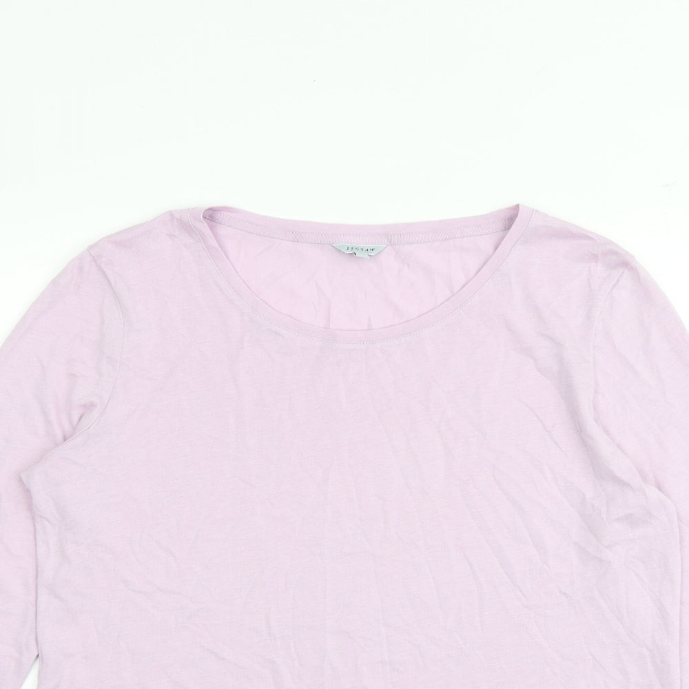 Jigsaw Womens Purple Cotton Basic T-Shirt Size M Boat Neck