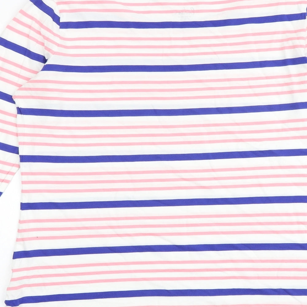 Boden Womens Multicoloured Striped 100% Cotton Basic T-Shirt Size 12 Boat Neck