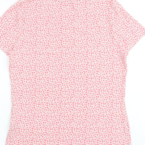 Marks and Spencer Womens Pink Cotton Basic T-Shirt Size 14 Round Neck