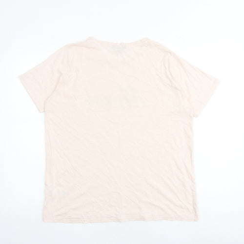 New Look Womens Pink 100% Cotton Basic T-Shirt Size 18 Round Neck - Merci