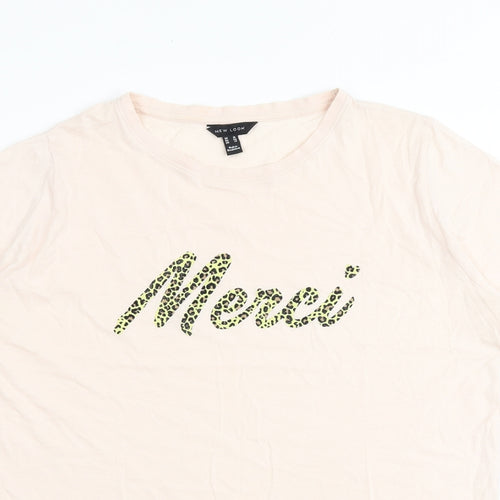 New Look Womens Pink 100% Cotton Basic T-Shirt Size 18 Round Neck - Merci