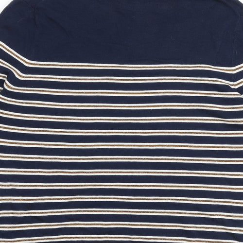 NEXT Womens Multicoloured Round Neck Striped Cotton Pullover Jumper Size 14