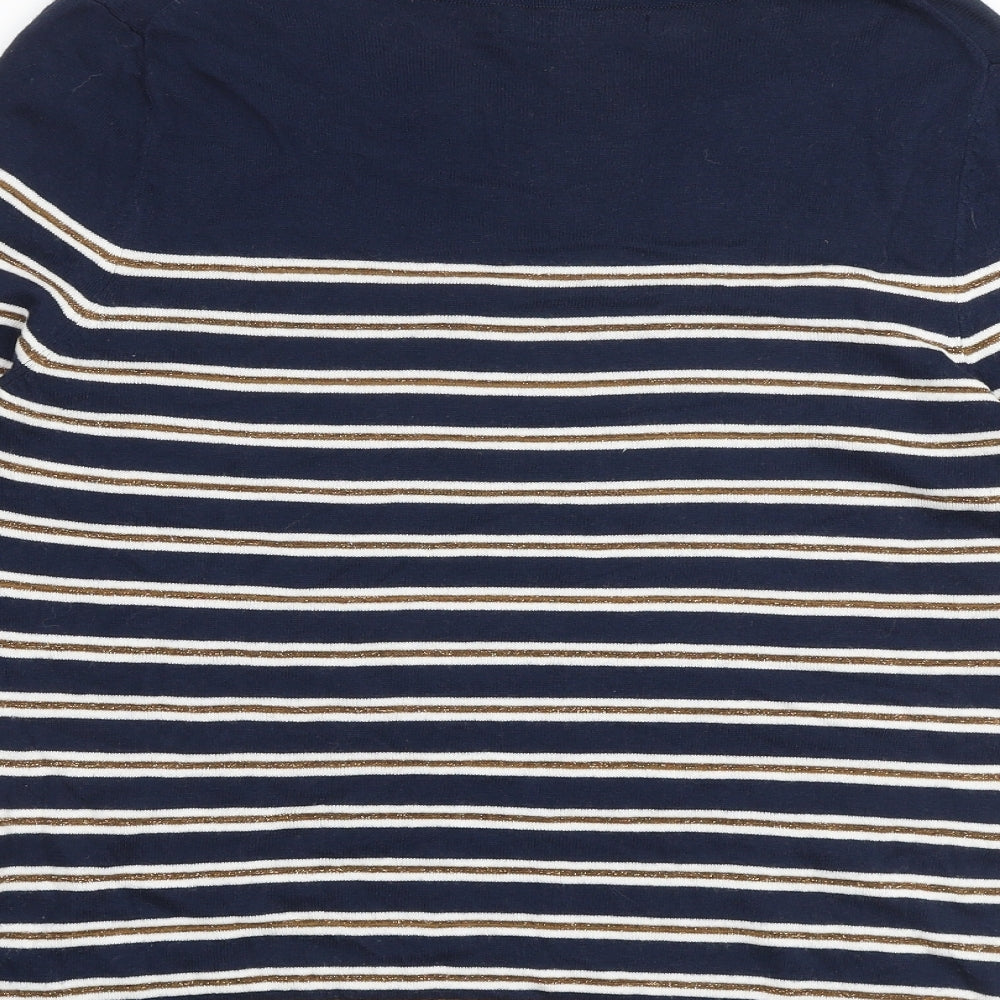 NEXT Womens Multicoloured Round Neck Striped Cotton Pullover Jumper Size 14