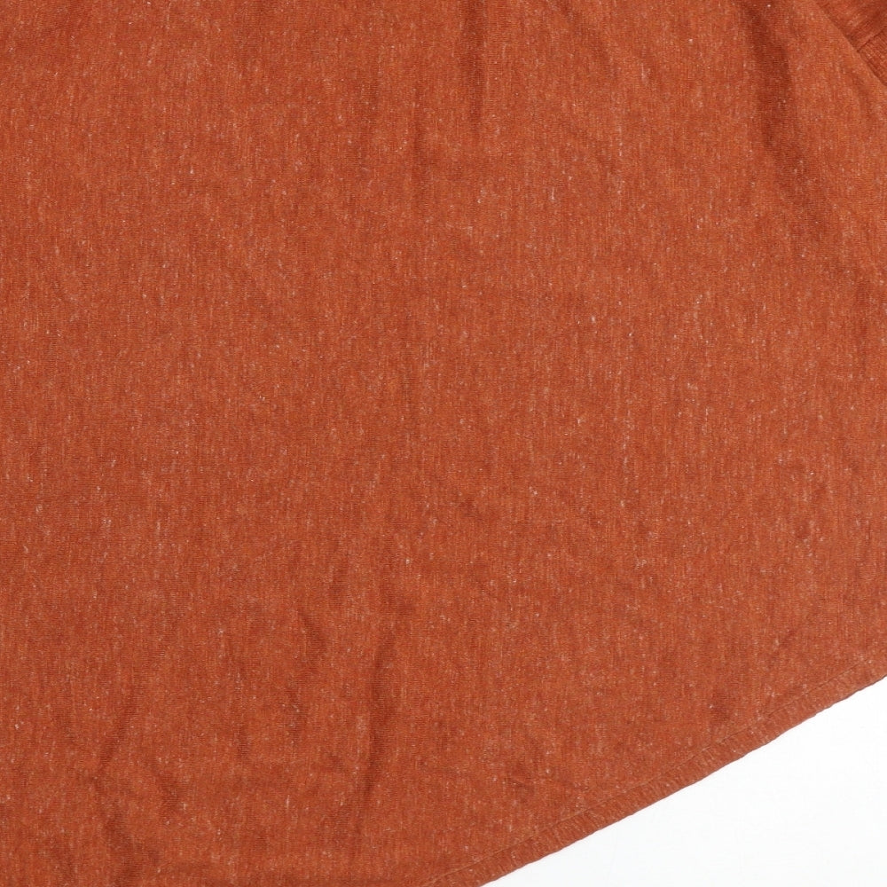 Fat Face Womens Orange Round Neck 100% Cotton Pullover Jumper Size 16 - Asymmetric