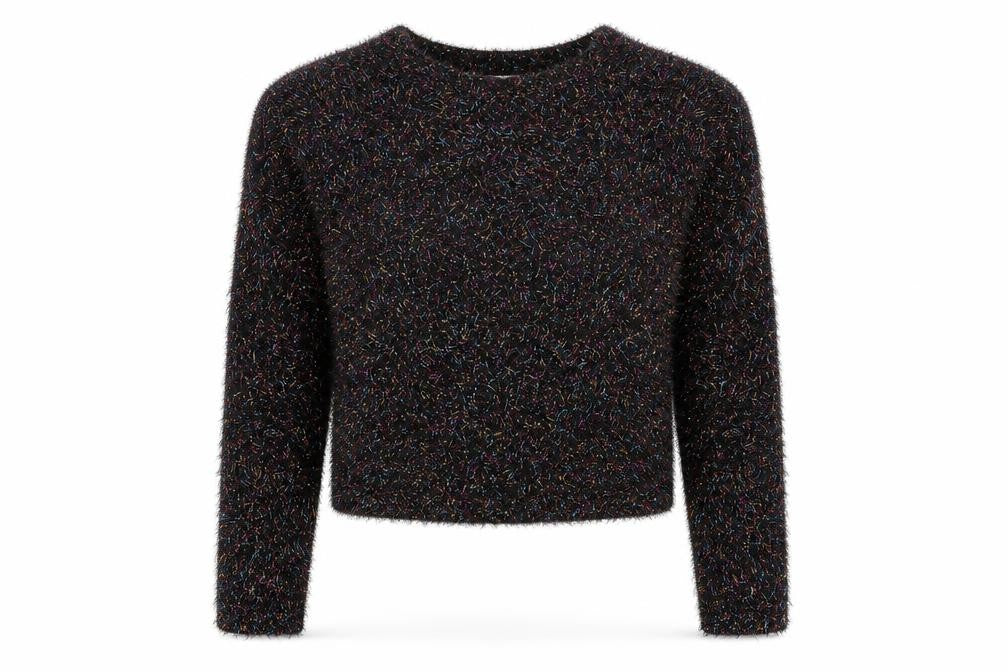 Front view of H&M women’s multicoloured round neck polyester jumper, size XS