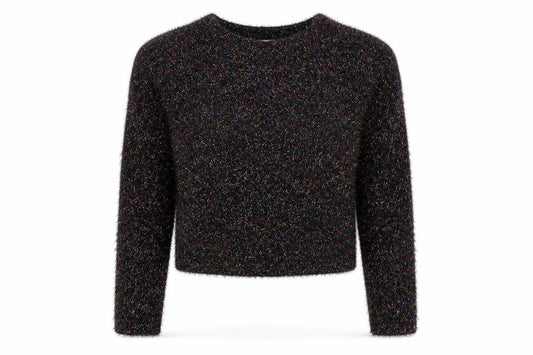 Front view of H&M women’s multicoloured round neck polyester jumper, size XS