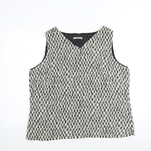 Marks and Spencer Womens Multicoloured Geometric Viscose Basic Tank Size 20 V-Neck