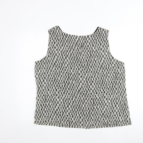 Marks and Spencer Womens Multicoloured Geometric Viscose Basic Tank Size 20 V-Neck