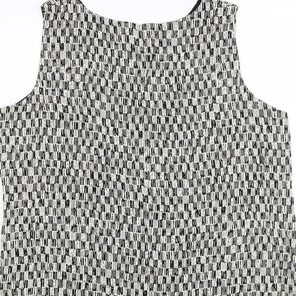 Marks and Spencer Womens Multicoloured Geometric Viscose Basic Tank Size 20 V-Neck