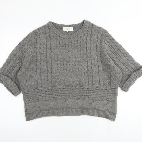 NEXT Womens Grey Round Neck Acrylic Pullover Jumper Size 14