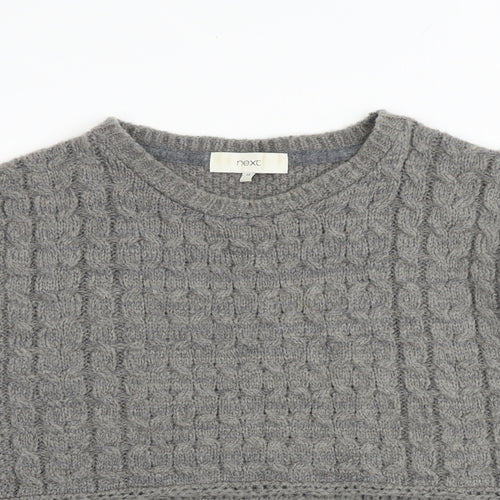 NEXT Womens Grey Round Neck Acrylic Pullover Jumper Size 14