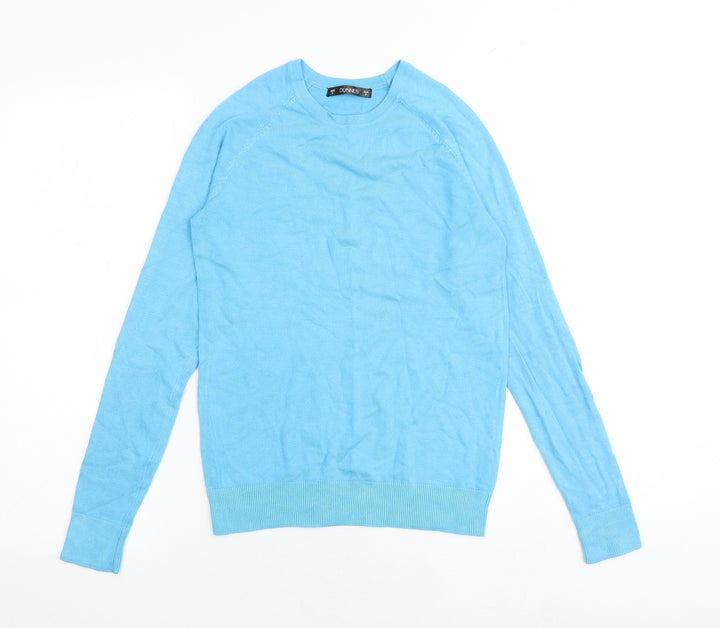 Dunnes Stores Womens Blue Round Neck Viscose Pullover Jumper Size S