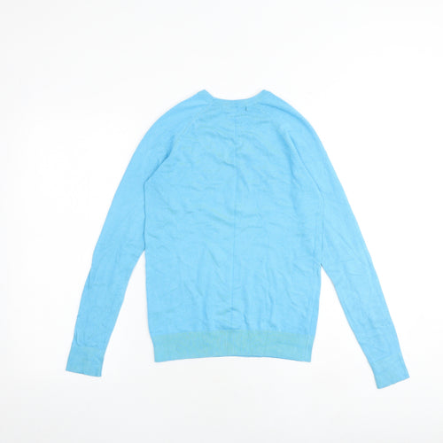 Dunnes Stores Womens Blue Round Neck Viscose Pullover Jumper Size S
