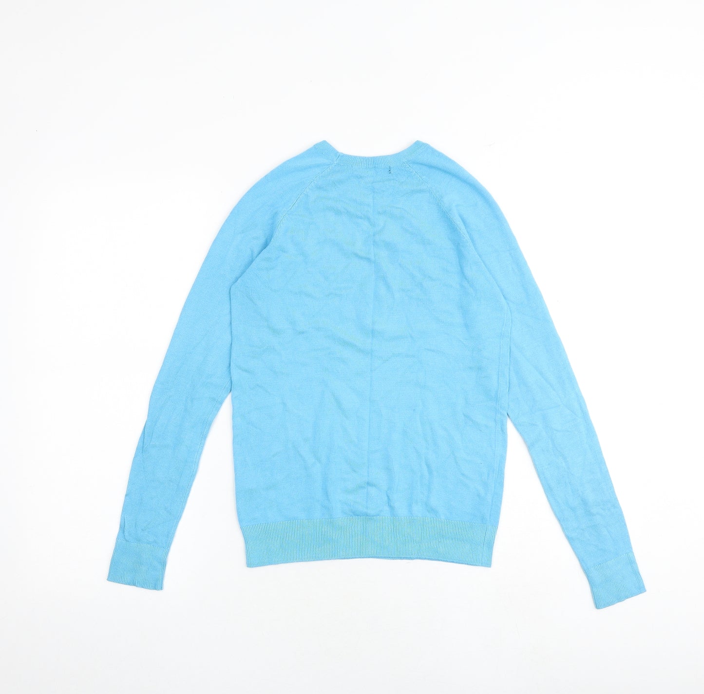 Dunnes Stores Womens Blue Round Neck Viscose Pullover Jumper Size S