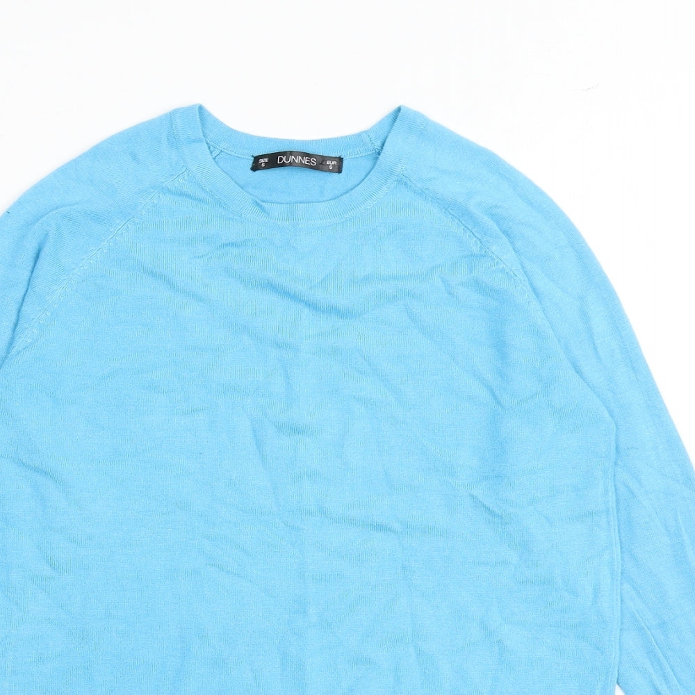 Dunnes Stores Womens Blue Round Neck Viscose Pullover Jumper Size S