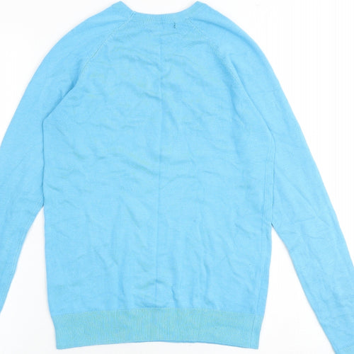 Dunnes Stores Womens Blue Round Neck Viscose Pullover Jumper Size S