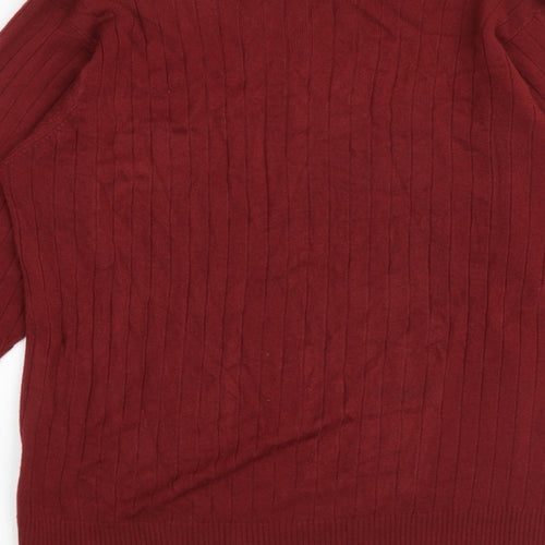 Wolsey Mens Red Round Neck Acrylic Pullover Jumper Size S Long Sleeve